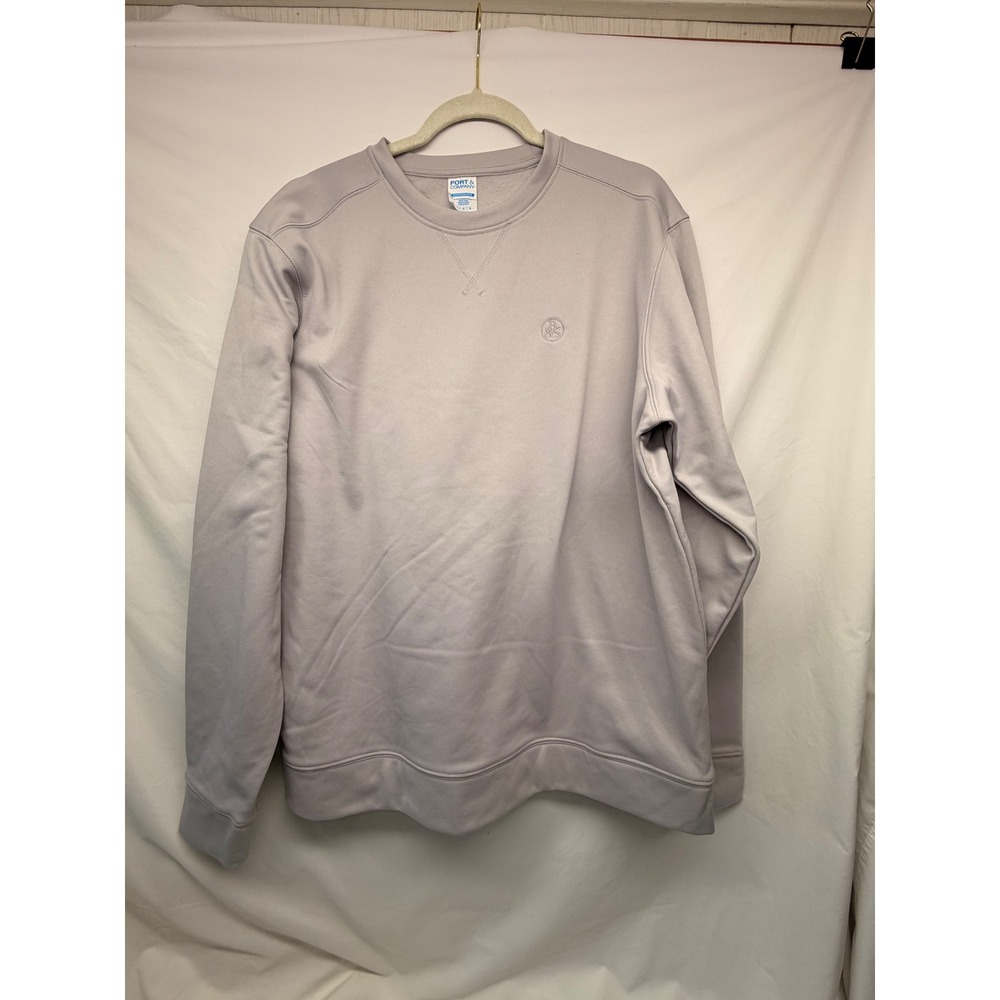 Port & Company Performance Crewneck Sweatshirt Mens Large Grey Fleece Pullover